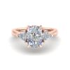 jada - engagement ring with 14k rose gold metal and cushion shape diamond