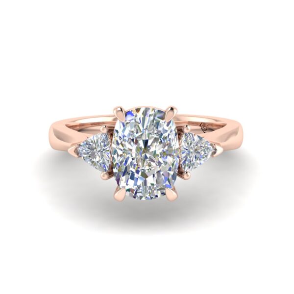 jada - engagement ring with 14k rose gold metal and cushion shape diamond