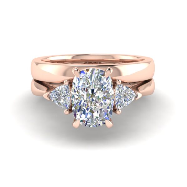 jada - engagement ring with 14k rose gold metal and cushion shape diamond