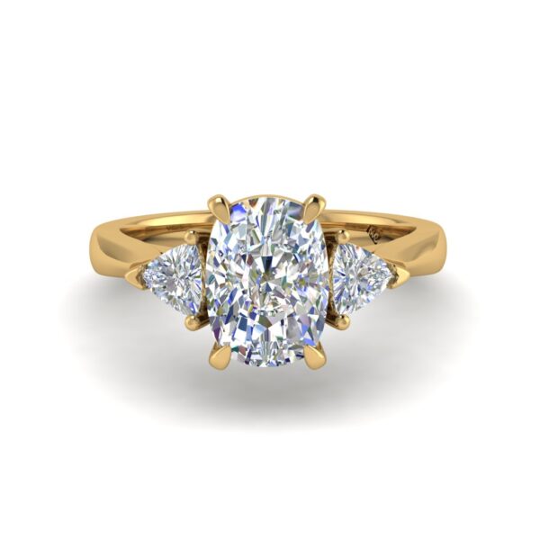 jada - engagement ring with 14k yellow gold metal and cushion shape diamond