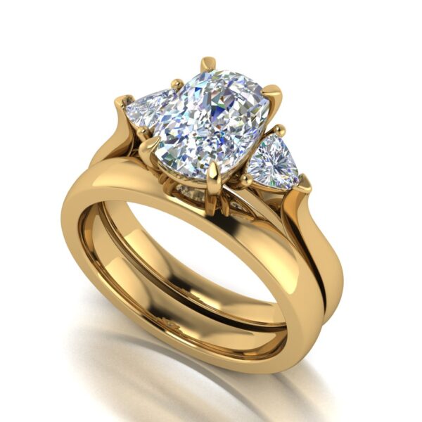 jada - engagement ring with 14k yellow gold metal and cushion shape diamond