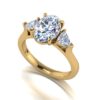 koa - engagement ring with 14k yellow gold metal and oval shape diamond