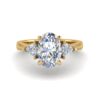 koa - engagement ring with 14k yellow gold metal and oval shape diamond