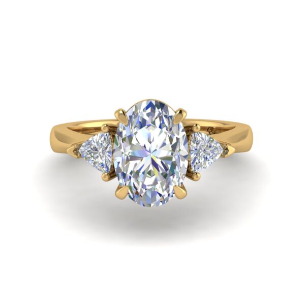 koa - engagement ring with 14k yellow gold metal and oval shape diamond