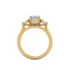koa - engagement ring with 14k yellow gold metal and oval shape diamond