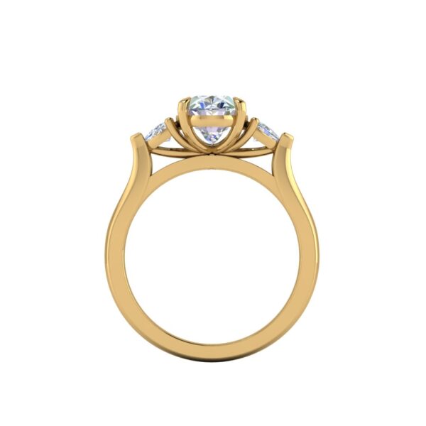 koa - engagement ring with 14k yellow gold metal and oval shape diamond