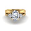 koa - engagement ring with 14k yellow gold metal and oval shape diamond