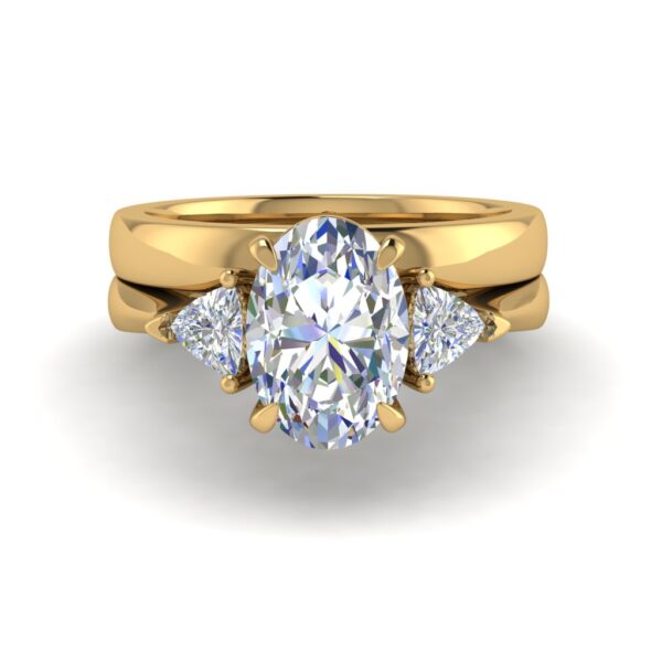 koa - engagement ring with 14k yellow gold metal and oval shape diamond