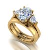 koa - engagement ring with 14k yellow gold metal and oval shape diamond