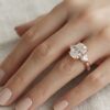 jada - engagement ring with 14k rose gold metal and cushion shape diamond