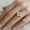 jada - engagement ring with 14k yellow gold metal and cushion shape diamond