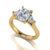 aroha - engagement ring with 14k yellow gold metal and radiant shape diamond