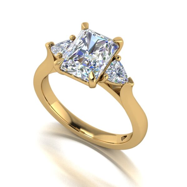 aroha - engagement ring with 14k yellow gold metal and radiant shape diamond