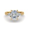 aroha - engagement ring with 14k yellow gold metal and radiant shape diamond