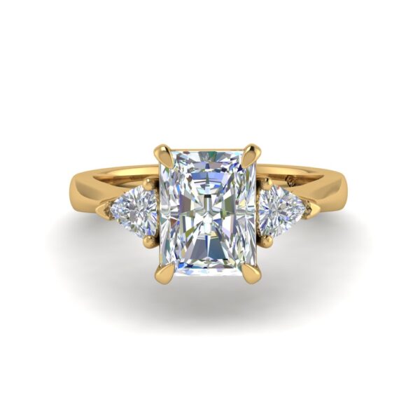 aroha - engagement ring with 14k yellow gold metal and radiant shape diamond
