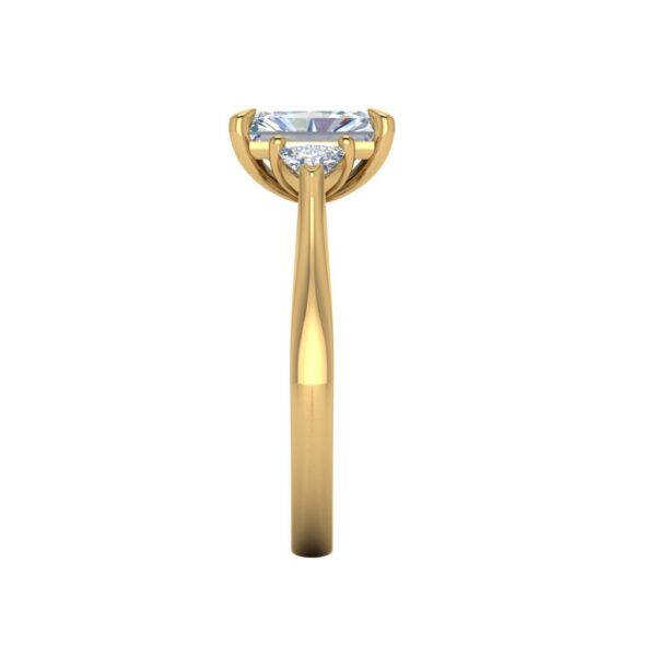 aroha - engagement ring with 14k yellow gold metal and radiant shape diamond