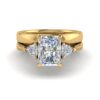 aroha - engagement ring with 14k yellow gold metal and radiant shape diamond