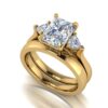 aroha - engagement ring with 14k yellow gold metal and radiant shape diamond