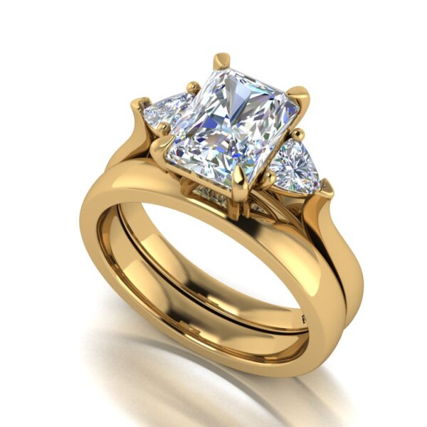 aroha - engagement ring with 14k yellow gold metal and radiant shape diamond