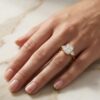 aroha - engagement ring with 14k yellow gold metal and radiant shape diamond