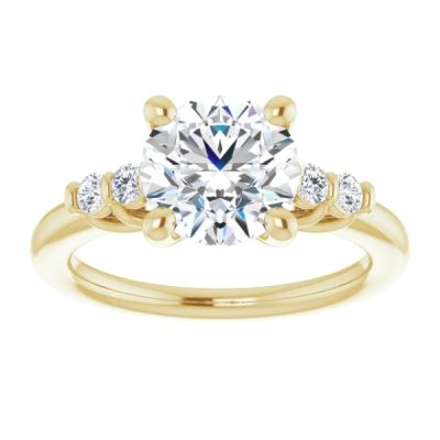 2 Carat Round Brilliant Cut with side accent vintage ring